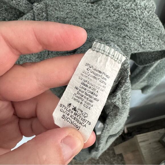 My Beloved Pullover Heather Blue Green Top w/ Elbow Patches Size Small - Picture 5 of 5